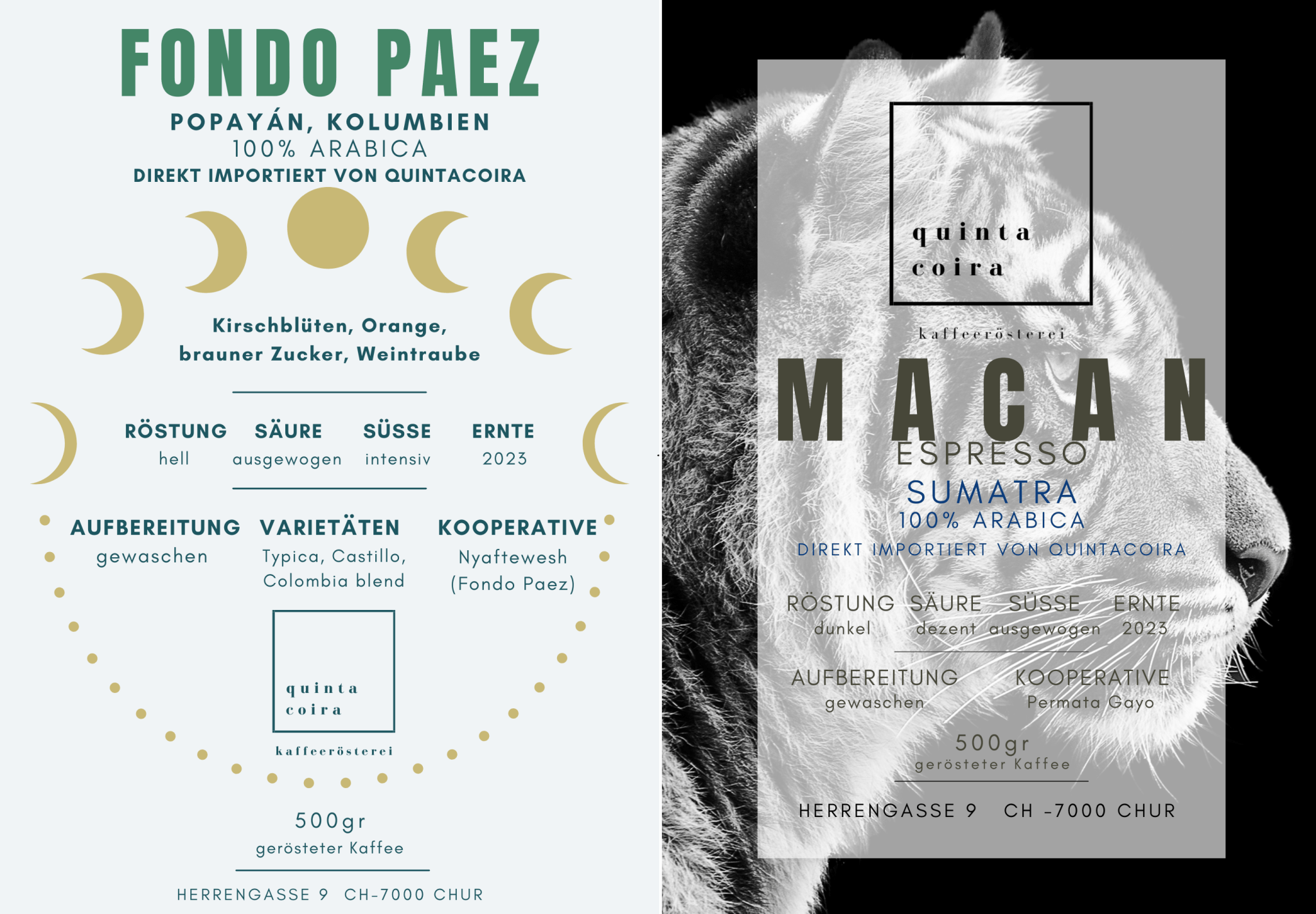Quintacoira Degustationspaket - zwei oder vier Kaffees - Quintacoira Coffee Shop